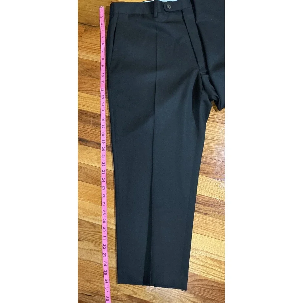 JB Britches Mens Brown Wool Dress Pants Flat‎ Front Made in Italy Sz 38Rx25